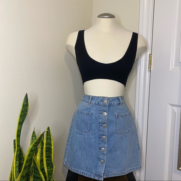 Garage button up jean skirt - Picture 1 of 4